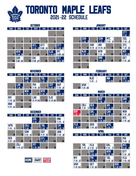 maple leafs home game schedule
